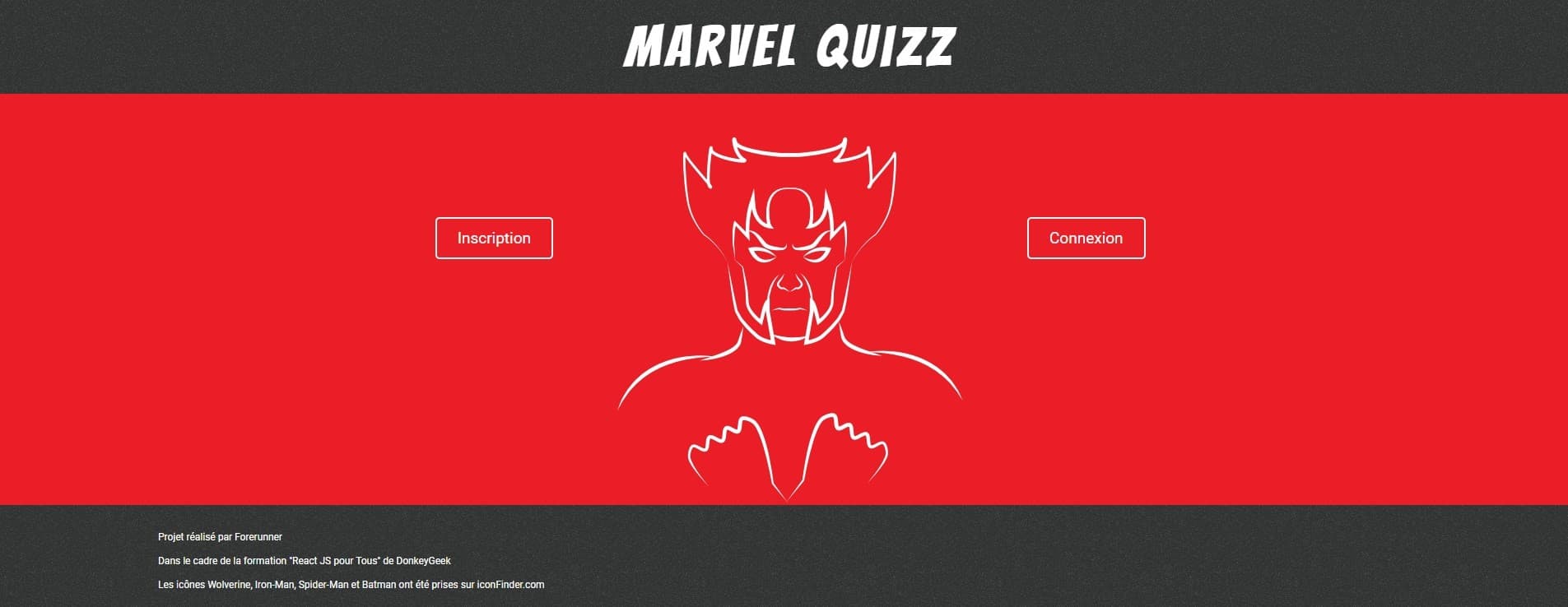 Application Marvel Quiz